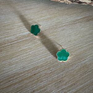 Green Clover Stud Earrings